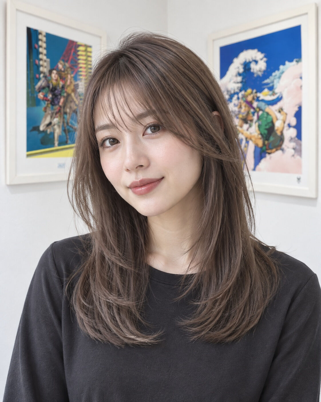 やわらかなアッシュで、軽やかなセミロングに