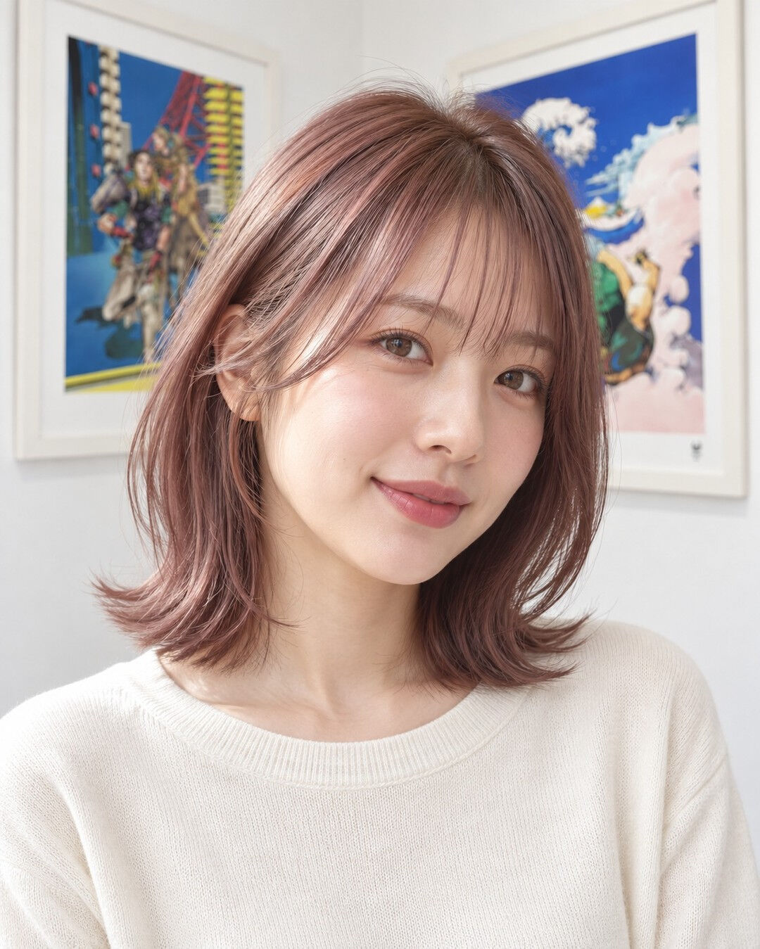 いつものベージュに、ほんのりピンクを